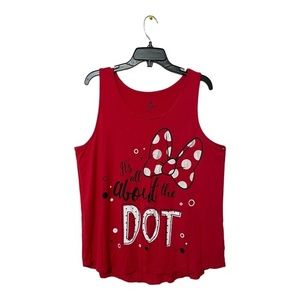 Disney Parks Minnie Mouse Tank Top Red Large Graphic Womens Size 1X